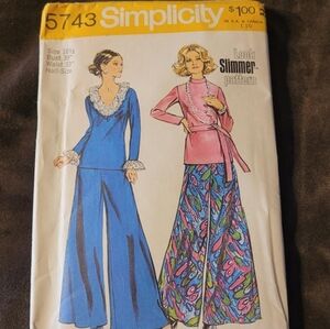 Simplicity 70s Wide Leg Pants Pattern
